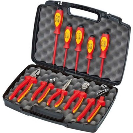KNIPEX KNIPEX® 9K 98 98 30 US 10 Pc Pliers / Screwdriver Insulated Tool Set 1,000V, Hard Case 9K 98 98 30 US